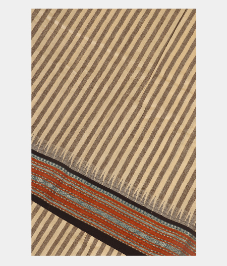 Grey and Cream Vidarbha Tussar Saree T197649-image