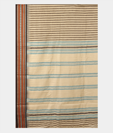 Grey and Cream Vidarbha Tussar Saree T1976494