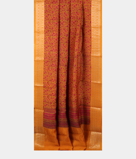Yellow Soft Tussar Printed Saree T2578362