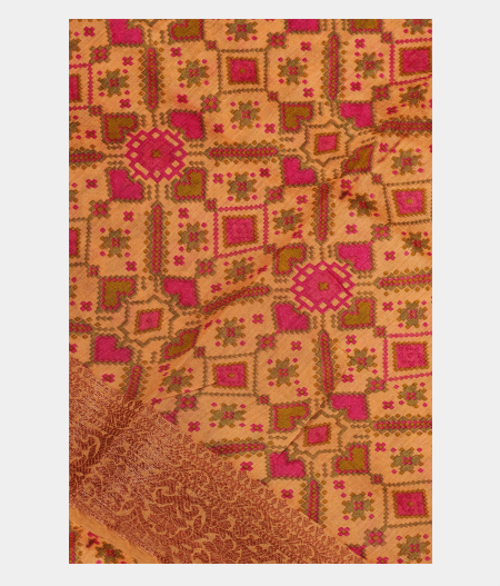 Peach Soft Tussar Printed Saree T257820-image