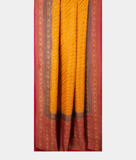 Yellow Banaras Georgette Silk Saree T2579602