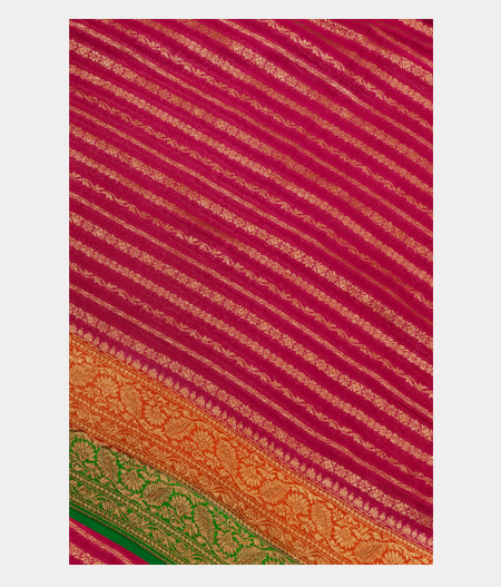 Magenta Banaras Georgette Silk Saree T257961-image