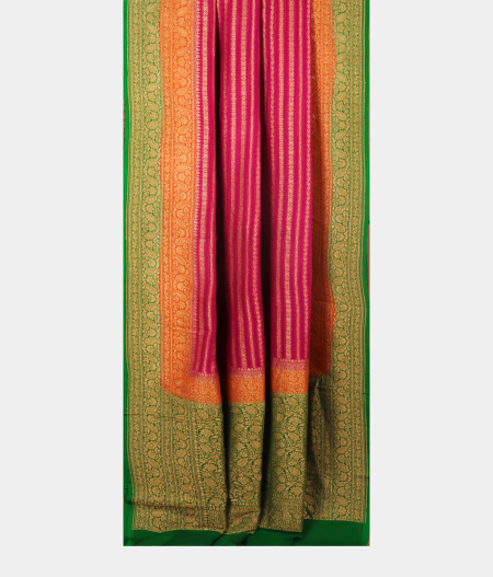 Magenta Banaras Georgette Silk Saree T2579612
