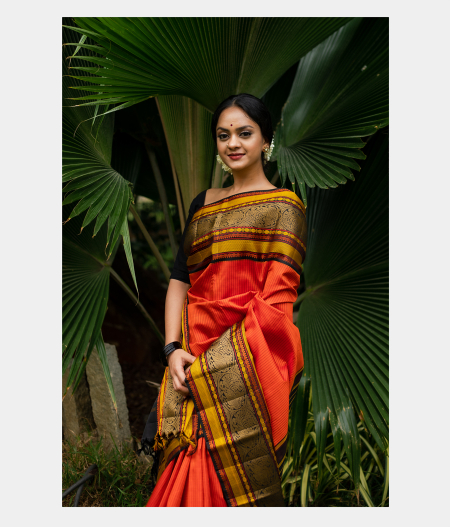 Silk Weave Beige Kanjivaram Saree