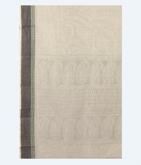 White Kanchi Handwoven Cotton Saree T2473903