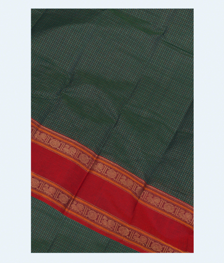 Greenish Blue Kanchi Handwoven Cotton Saree T247405-image