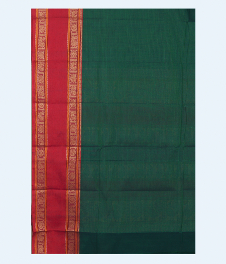 Greenish Blue Kanchi Handwoven Cotton Saree T2474053