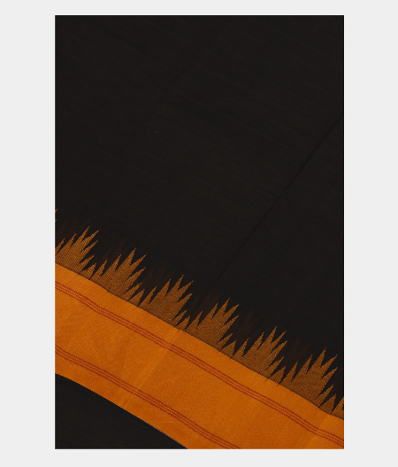Black Kanchi Handwoven Cotton Saree T243393-image