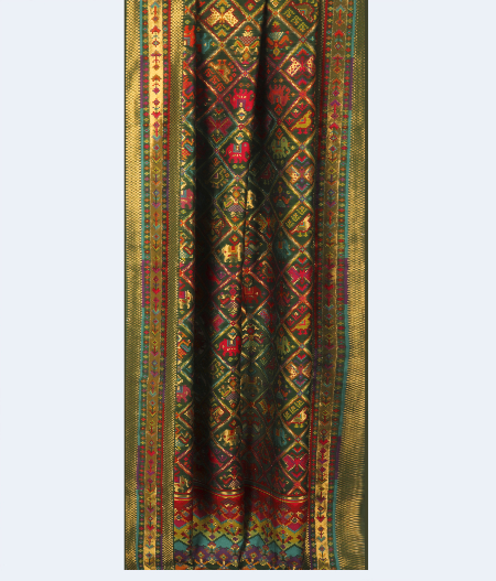 Bottle Green Cashmere Kani Silk Dupatta T2134862