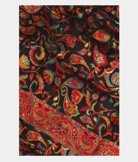 Black Cashmere Kani Silk Dupatta T213487-image