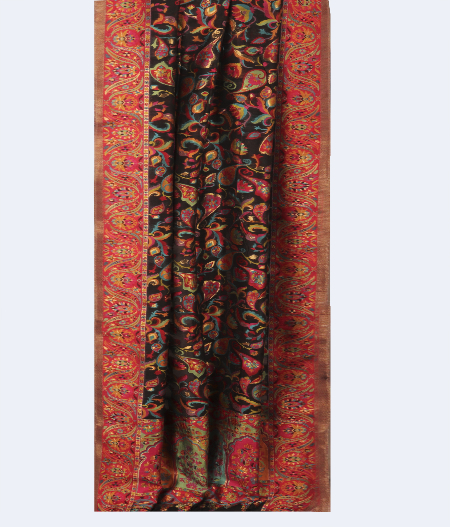 Black Cashmere Kani Silk Dupatta T2134872