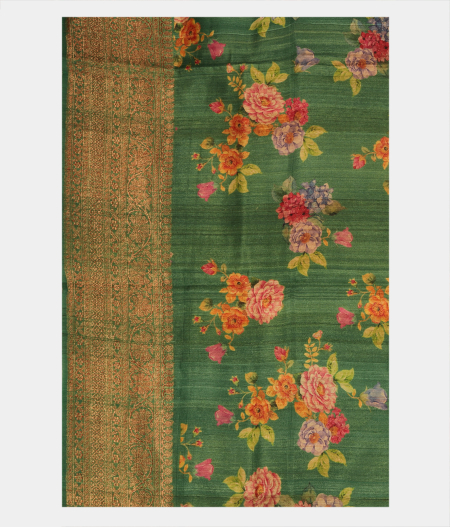 Green Tussar Saree T2489893