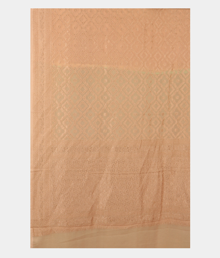 Light Peach Banaras Georgette Silk Saree T2592224