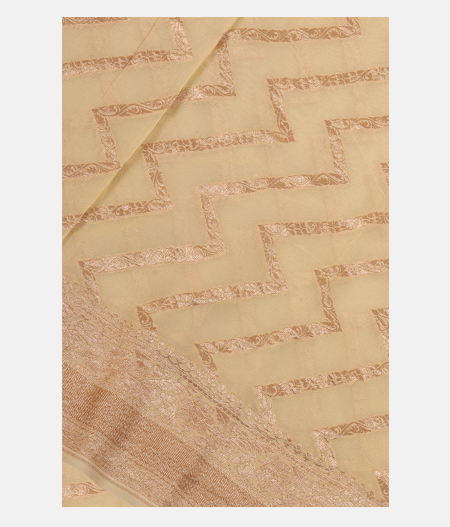 Light Lemon Yellow Banaras Georgette Silk Saree T259214-image