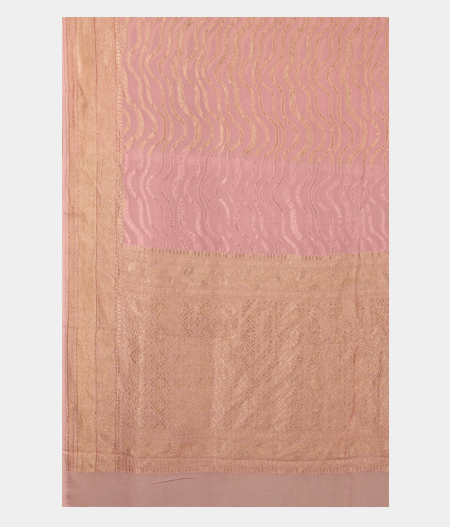 Light Pink Banaras Georgette Silk Saree T2592354