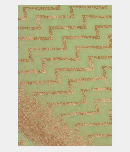 Light Green Banaras Georgette Silk Saree T259206-image