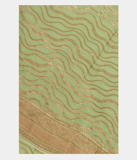 Light Green Banaras Georgette Silk Saree T259233-image