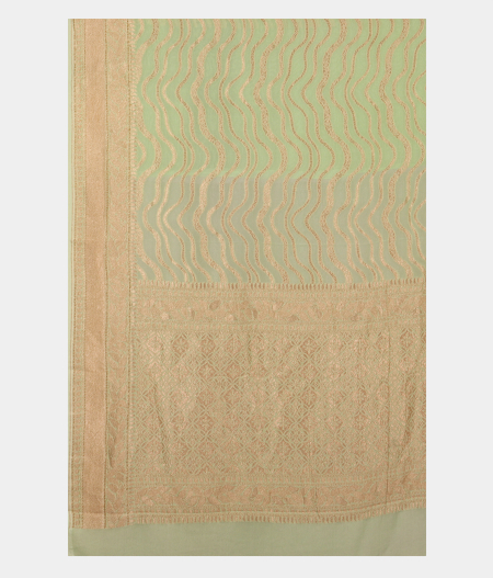 Light Green Banaras Georgette Silk Saree T2592334