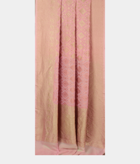 Light Pink Banaras Georgette Silk Saree T2592412