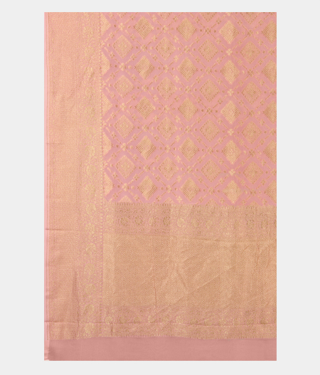 Light Pink Banaras Georgette Silk Saree T2592414