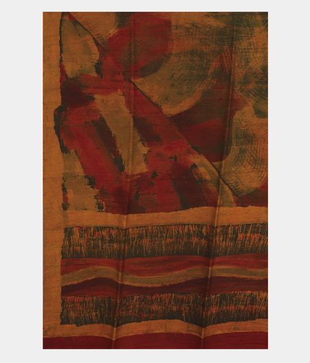 Multi colour Ajrakh Hand Block Printed Silk DupattaT1248013