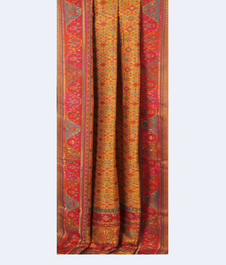 Yellow Cashmere Kani Silk Dupatta T2134812