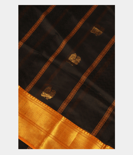 Black Silk Cotton Saree T238119-image