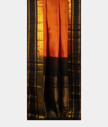 Rust Silk Cotton Saree T2381042