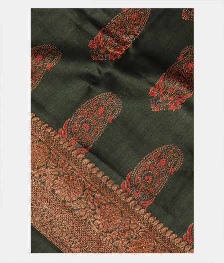 Green Tussar Printed Saree T254224-image