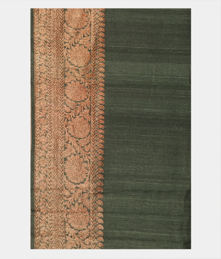 Green Tussar Printed Saree T2542243