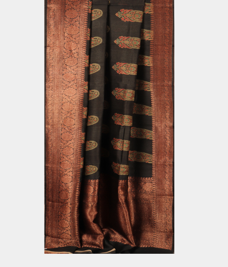 Grey Tussar Printed Saree T2542202