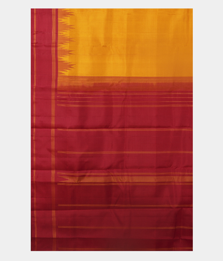 Yellow Handwoven Kanjivaram Silk Saree T2439914