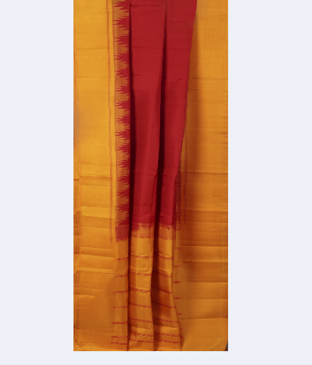 Red Handwoven Kanjivaram Silk Saree T2439862