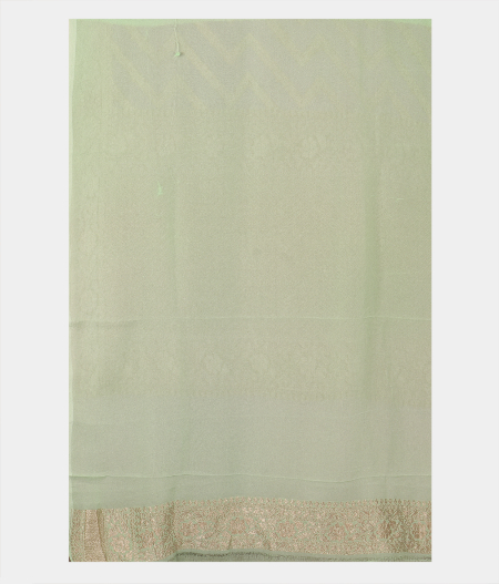 Pinkish Lavender Banaras Georgette Silk Saree T2592163