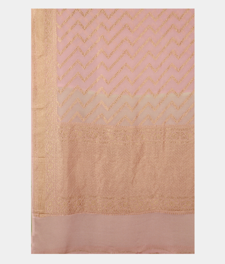 Pinkish Lavender Banaras Georgette Silk Saree T2592164
