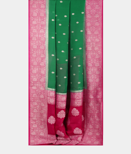 Green Georgette Silk Saree T2603632