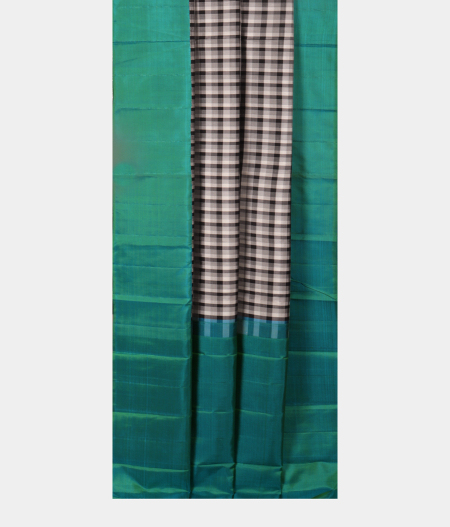 Grey and Black Handwoven Kanjivaram Silk Saree T2107704