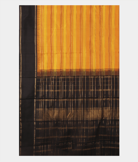 Yellow Handwoven Kanjivaram Silk Saree T1833914