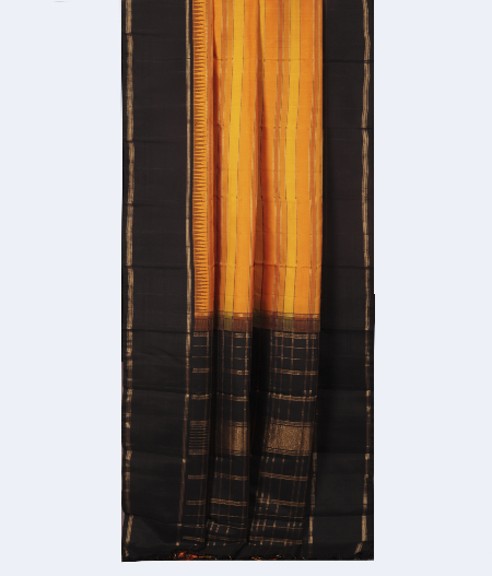 Yellow Handwoven Kanjivaram Silk Saree T1833915