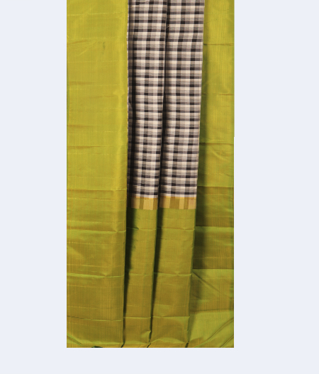 Black and White Handwoven Kanjivaram Silk SareeT2107695