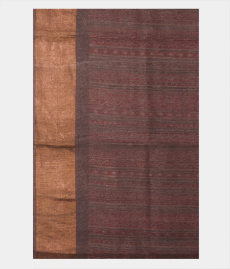 Beige Handwoven Tussar Saree T2604033