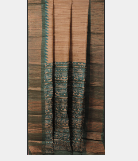 Beige Handwoven Tussar Saree T2604002