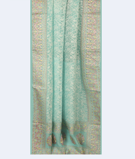  Light Blue Kora Organza Embroidery SareeT2509982