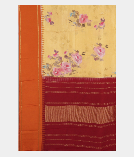 Yellow Printed Soft Silk Saree T2602434