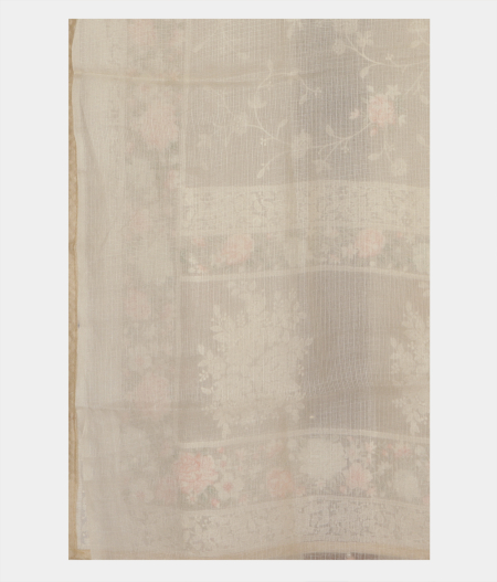 Off White Silk Kota Embroidery Saree T2495103