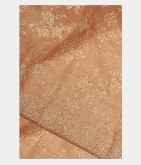 Peach Silk Kota Embroidery Saree T236554-image