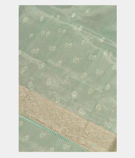 Light Blue organza Embroidery T259083-image