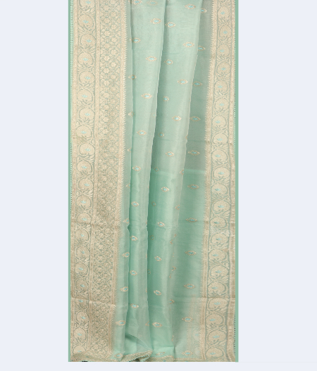 Light Blue organza Embroidery T2590832