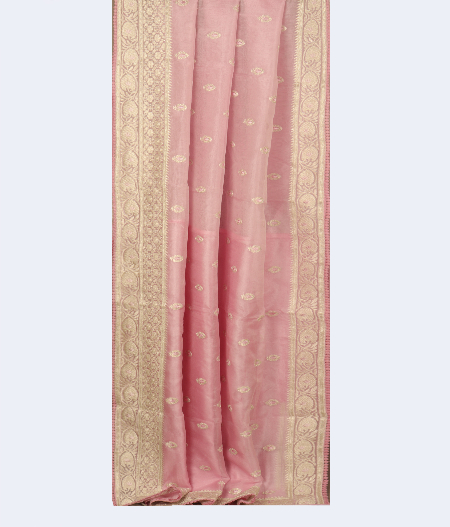 Light Pink organza Embroidery Saree T2590822