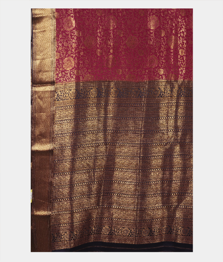 Burgundy Mysore Silk Saree T2604694